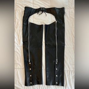 Protech Leather Genuine Leather Motorcycle Chaps